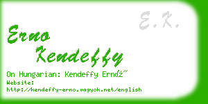 erno kendeffy business card